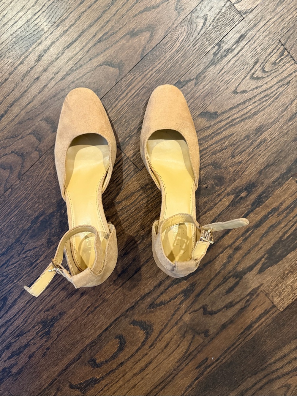 J. Crew Tan Suede Ankle-Strap Pumps